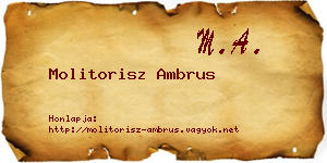 Molitorisz Ambrus névjegykártya